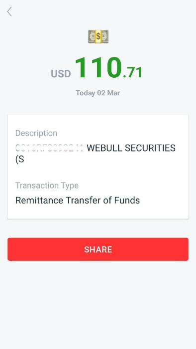 DBS withdrawal deposited