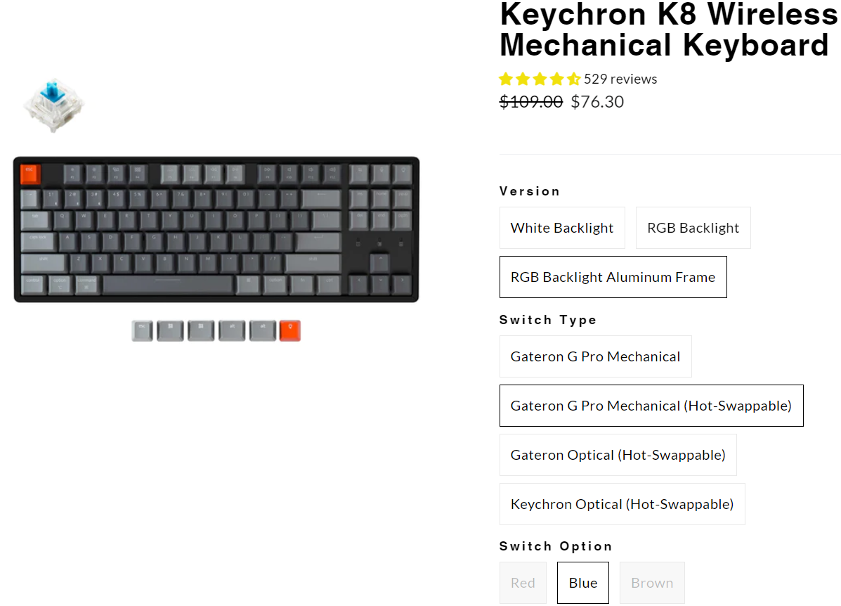 Official K8 price