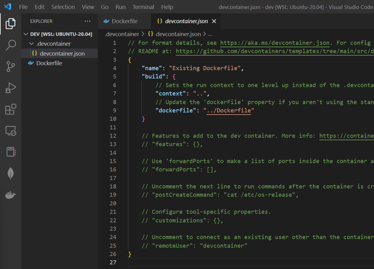 devcontainer.json